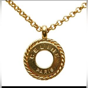Celine Gold-plated Pendant Necklace 16’